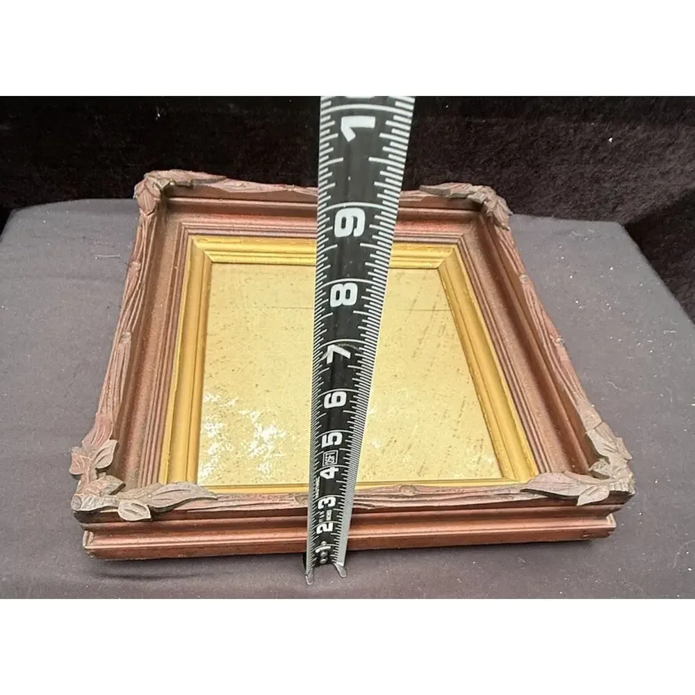 ANTIQUE Solid Wood Picture Frame Wood Back Glass Front 16.5” X 14” Beautiful!